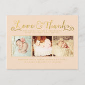 Gold Baby Geboorteaankondiging SIP & SEE Briefkaar Uitnodiging Briefkaart (Voorkant)