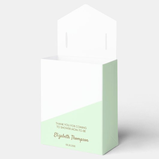 Gold Baby Green - aangepast Baby shower voor speci Bedankdoosjes (Geopend)