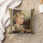 Gold Baby Jesus houdster Lamb met Latijnse woorden Kussen (Deken)