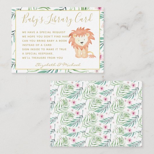 Gold Baby Library Boekaanvraag Leeuw Oerwoud Safar Informatiekaartje (Voorkant / Achterkant)