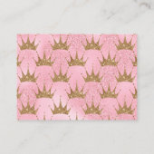 Gold Baby Library Book Request Pink Gold Princess Informatiekaartje (Achterkant)