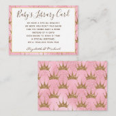 Gold Baby Library Book Request Pink Gold Princess Informatiekaartje (Voorkant / Achterkant)