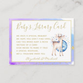 Gold Baby Library Book Request Twinkle Star Deer Informatiekaartje (Voorkant)