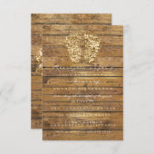 Gold Baby shower Feet Wood Rustiljongen Kaart (Voorkant / Achterkant)