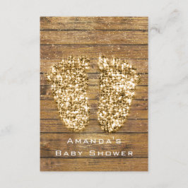 Gold Baby shower Feet Wood Rustiljongen Kaart
