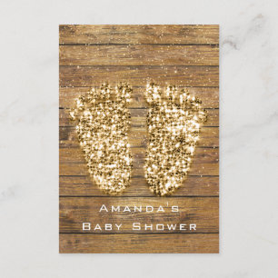 Gold Baby shower Feet Wood Rustiljongen Kaart