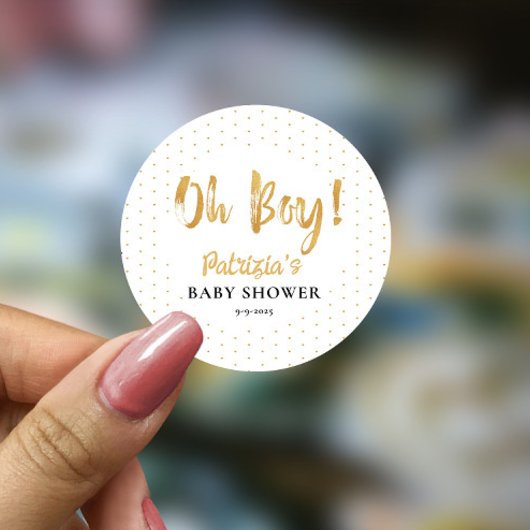 Gold Baby shower Ronde Sticker
