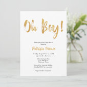 Gold Baby shower Uitnodiging (Staand voorkant)