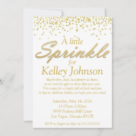 Gold Baby Sprinkle Shower Uitnodigen Kaart