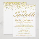 Gold Baby Sprinkle Shower Uitnodigen Kaart (Voorkant / Achterkant)