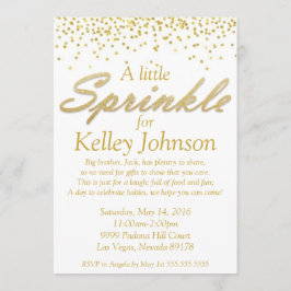 Gold Baby Sprinkle Shower Uitnodigen Kaart