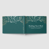 Gold Baby's Breath Bloemen Elegante Blauwgroen bru Gastenboek (Volledig)