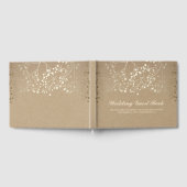 Gold Baby's Breath Bloemen Kraft Stijl Trouwen Gastenboek (Volledig)