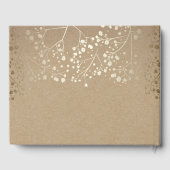 Gold Baby's Breath Bloemen Kraft Stijl Trouwen Gastenboek (Achterkant)