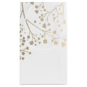 Gold Baby's Breath Elegant White Wedding Klein Cadeauzakje (Achterkant)