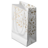 Gold Baby's Breath Elegant White Wedding Klein Cadeauzakje (Voorkant Gekanteld)