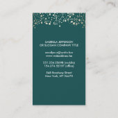 Gold Baby's Breath en Blauwgroen kleuren Elegant F Visitekaartje (Achterkant)