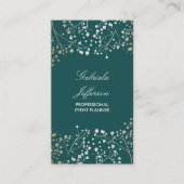Gold Baby's Breath en Blauwgroen kleuren Elegant F Visitekaartje (Voorkant)