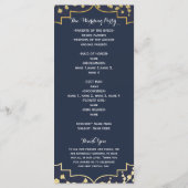 Gold Baby's Breath Floral Blue bruiloft programma Programmakaart (Achterkant)