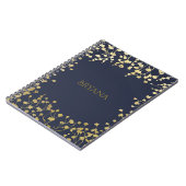 Gold Baby's Breath Floral Elegant Blue Notitieboek (Linkerzijde)