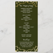 Gold Baby's Breath Floral Olive Trouwprogramma Programmakaart (Achterkant)