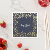 Gold Baby's Breath Floral Rustic Blue Wedding Servetten (Insitu)