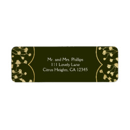 Gold Baby's Breath Floral Rustic Olive Green Etiket