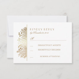 Gold Baby's Breath Floral Wedding RSVP-Kaarten RSVP Kaartje