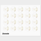 Gold Baby's Breath Florals Bruiloft Ronde Sticker (Vel)