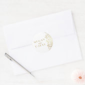Gold Baby's Breath Florals Bruiloft Ronde Sticker (Envelop)