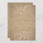 Gold Baby's Breath Kraft Rehearsal Dinner Kaart (Voorkant / Achterkant)