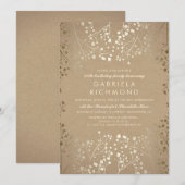 Gold Baby's Breath Kraft Verjaardagsfeestje Kaart (Voorkant / Achterkant)