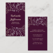 Gold Baby's Breath Plum Vintage Elegant Visitekaartje (Voorkant / Achterkant)