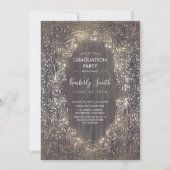 Gold Baby's Breath Rustic Country Graduation Party Kaart (Voorkant)