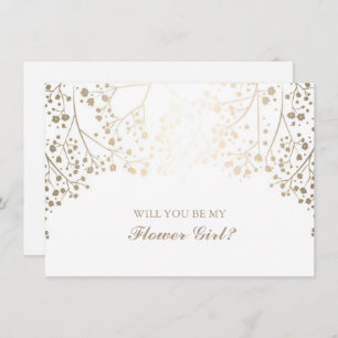 Gold Baby's Breath Wedding Bloemenmeisje Kaart