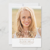 Gold Baby's Breath White Foto Afstuderen Kaart (Voorkant)