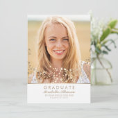 Gold Baby's Breath White Foto Afstuderen Kaart (Staand voorkant)