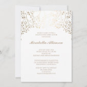 Gold Baby's Breath White Foto Afstuderen Kaart (Achterkant)