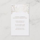Gold Baby's Breath White Vintage Elegant Visitekaartje (Achterkant)