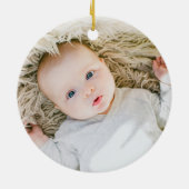 Gold Baby's eerste kerst religieuze kerst Keramisch Ornament (Achterkant)