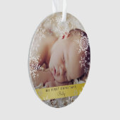 Gold Baby's eerste kerstfoto Foto Ornament (voorkant)