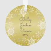 Gold Baby's eerste kerstfoto Foto Ornament (achterkant)