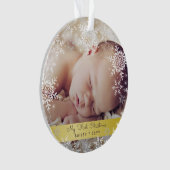 Gold Baby's eerste kerstfoto Foto Ornament (voorkant)