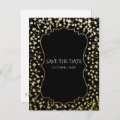 Gold Baby's Grote Floral Rustic Black Save Date Aankondigingskaart (Voorkant / Achterkant)