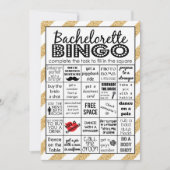 Gold Bachelorette Bingo, partijspel, uitdaging Kaart (Voorkant)