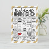 Gold Bachelorette Bingo, partijspel, uitdaging Kaart (Staand voorkant)