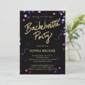 Gold Bachelorette party met Shimmer Lights Kaart (Staand voorkant)