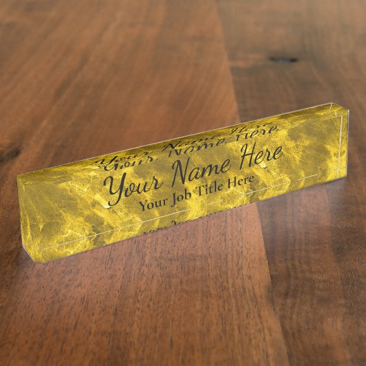 Gold Background -  Desk Name plate Naambordje (Zijkant)