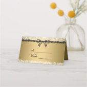 Gold Background en White Lace Plaatskaartje (Voorkant)