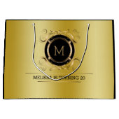 Gold Background met Gold en Black Lijst Groot Cadeauzakje (Voorkant)